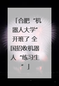 合肥“机器人大学”开班了 全国招收机器人“练习生”