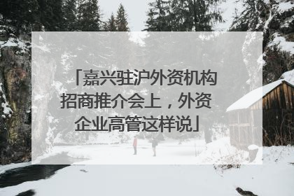 嘉兴驻沪外资机构招商推介会上，外资企业高管这样说