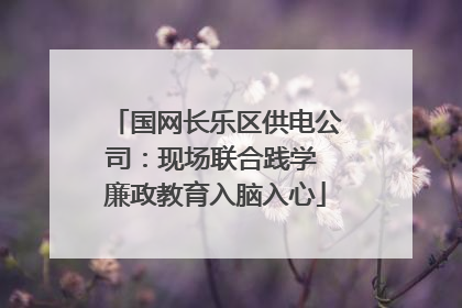 国网长乐区供电公司：现场联合践学 廉政教育入脑入心