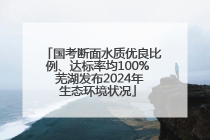 国考断面水质优良比例、达标率均100% 芜湖发布2024年生态环境状况