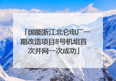 国能浙江北仑电厂一期改造项目8号机组首次并网一次成功