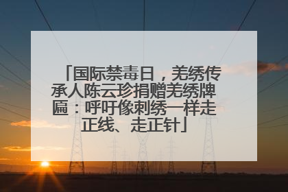 国际禁毒日，羌绣传承人陈云珍捐赠羌绣牌匾：呼吁像刺绣一样走正线、走正针