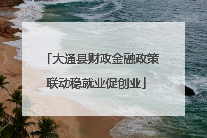 大通县财政金融政策联动稳就业促创业
