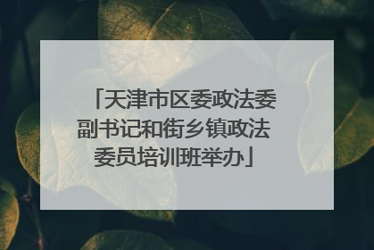 天津市区委政法委副书记和街乡镇政法委员培训班举办