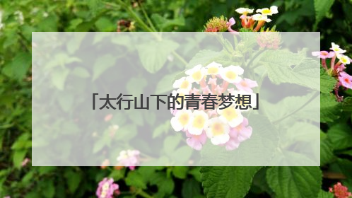 太行山下的青春梦想