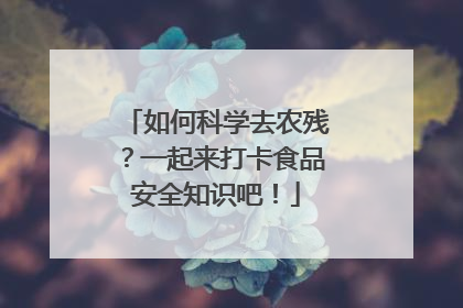 如何科学去农残？一起来打卡食品安全知识吧！
