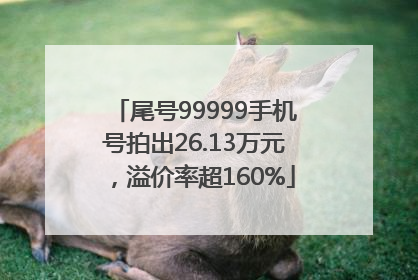 尾号99999手机号拍出26.13万元，溢价率超160%
