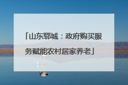 山东郓城：政府购买服务赋能农村居家养老