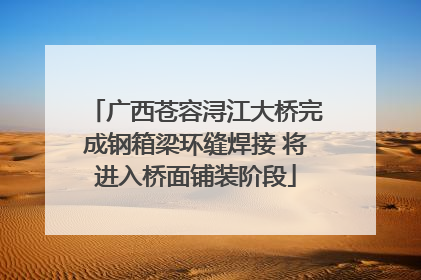 广西苍容浔江大桥完成钢箱梁环缝焊接 将进入桥面铺装阶段