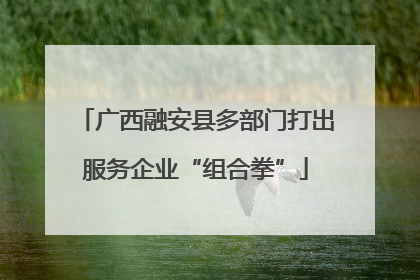 广西融安县多部门打出服务企业“组合拳”