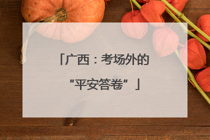 广西：考场外的“平安答卷”