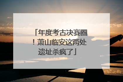 年度考古决赛圈！萧山临安这两处遗址杀疯了