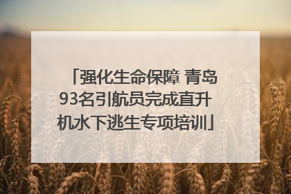 强化生命保障 青岛93名引航员完成直升机水下逃生专项培训