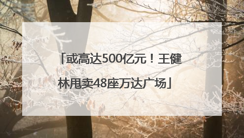 或高达500亿元！王健林甩卖48座万达广场