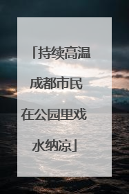 持续高温 成都市民在公园里戏水纳凉
