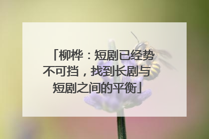 柳桦：短剧已经势不可挡，找到长剧与短剧之间的平衡