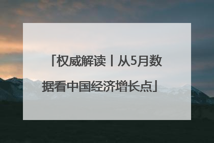 权威解读丨从5月数据看中国经济增长点