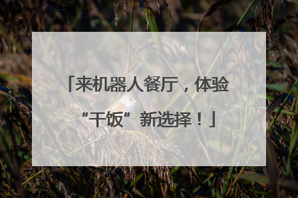 来机器人餐厅，体验“干饭”新选择！