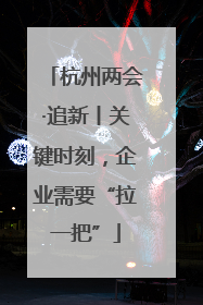 杭州两会·追新丨关键时刻，企业需要“拉一把”