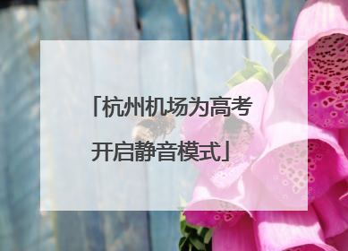 杭州机场为高考开启静音模式