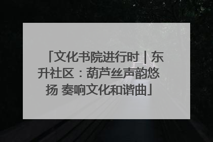 文化书院进行时｜东升社区：葫芦丝声韵悠扬 奏响文化和谐曲
