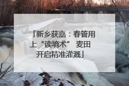 新乡获嘉：春管用上“读墒术” 麦田开启精准灌溉
