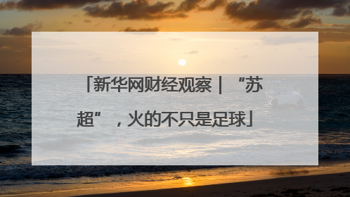 新华网财经观察｜“苏超”，火的不只是足球