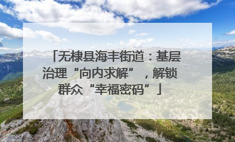 无棣县海丰街道：基层治理“向内求解”，解锁群众“幸福密码”