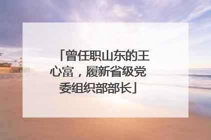 曾任职山东的王心富，履新省级党委组织部部长
