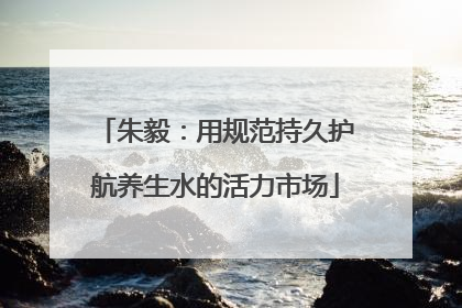 朱毅：用规范持久护航养生水的活力市场