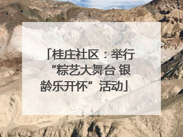 桂庄社区：举行“粽艺大舞台 银龄乐开怀”活动