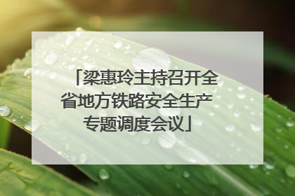 梁惠玲主持召开全省地方铁路安全生产专题调度会议