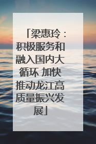 梁惠玲：积极服务和融入国内大循环 加快推动龙江高质量振兴发展