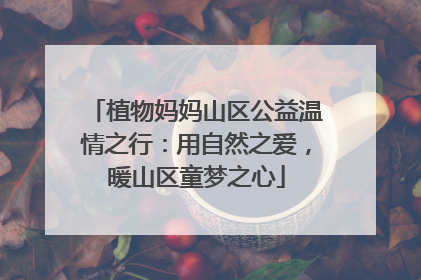 植物妈妈山区公益温情之行：用自然之爱，暖山区童梦之心