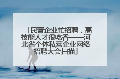 民营企业忙招聘，高技能人才很吃香——河北省个体私营企业网络招聘大会扫描