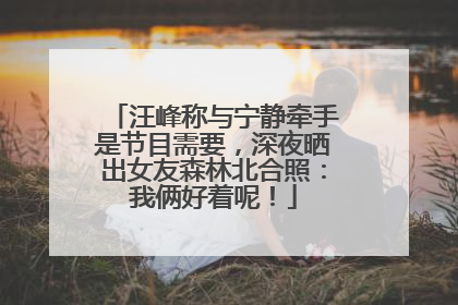 汪峰称与宁静牵手是节目需要，深夜晒出女友森林北合照：我俩好着呢！