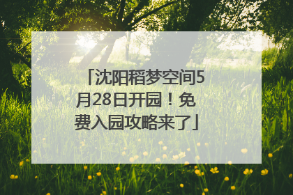 沈阳稻梦空间5月28日开园！免费入园攻略来了