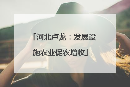 河北卢龙：发展设施农业促农增收