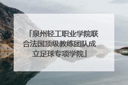 泉州轻工职业学院联合法国顶级教练团队成立足球专项学院