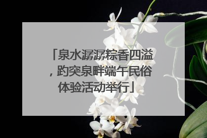 泉水潺潺粽香四溢，趵突泉畔端午民俗体验活动举行