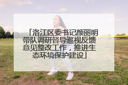 洛江区委书记颜丽明带队调研督导巡视反馈意见整改工作，推进生态环境保护建设