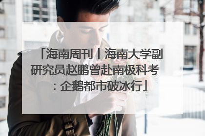 海南周刊丨海南大学副研究员赵鹏曾赴南极科考：企鹅都市破冰行