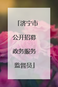 济宁市公开招募政务服务监督员