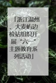 浙江温州、大麦屿边检站组织开展“六一”主题教育系列活动