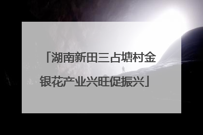 湖南新田三占塘村金银花产业兴旺促振兴