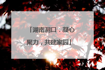 湖南洞口：凝心聚力，共建家园