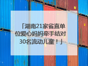 湖南21家省直单位爱心妈妈牵手结对30名流动儿童！