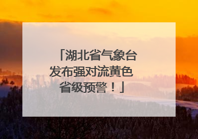 湖北省气象台发布强对流黄色省级预警！