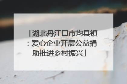 湖北丹江口市均县镇：爱心企业开展公益捐助推进乡村振兴