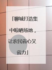 聊城打造集中晾晒场地，让农民省心又省力